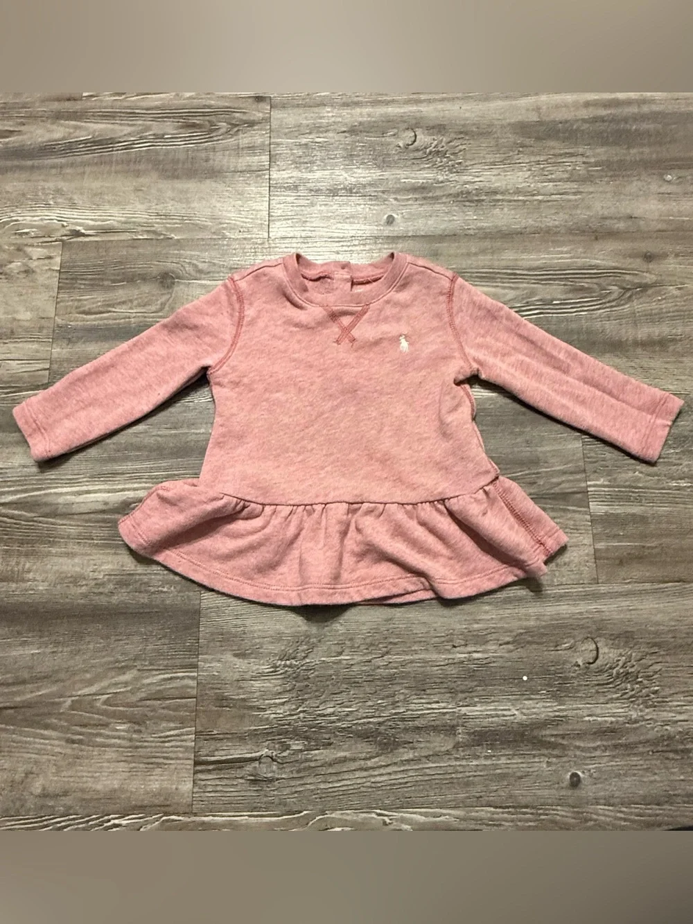 Ralph Lauren Baby Girl Outfits 6M & 12M Pink Dress Ruffle Romper Set